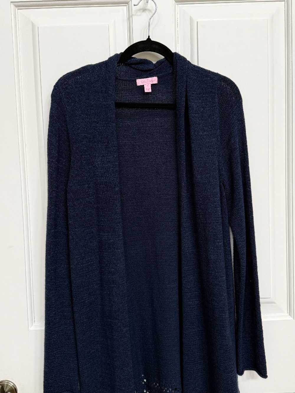 Lily Pulitzer Navy Cardigan with Fringe. Size M